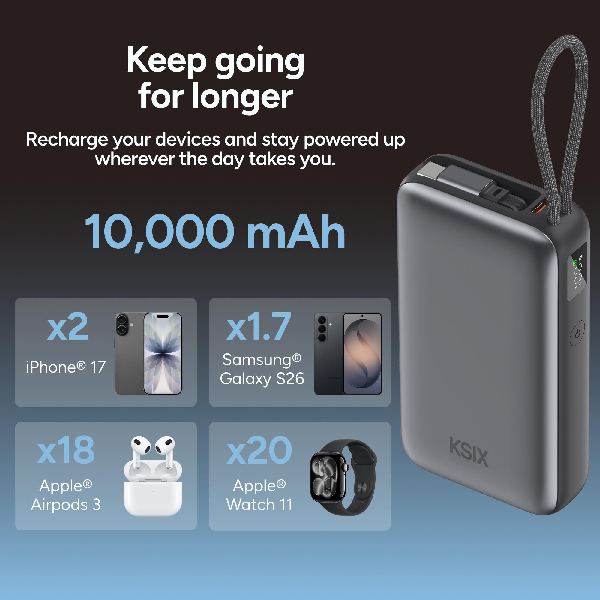KSIX 10.000 mAh Powerbank 3/8