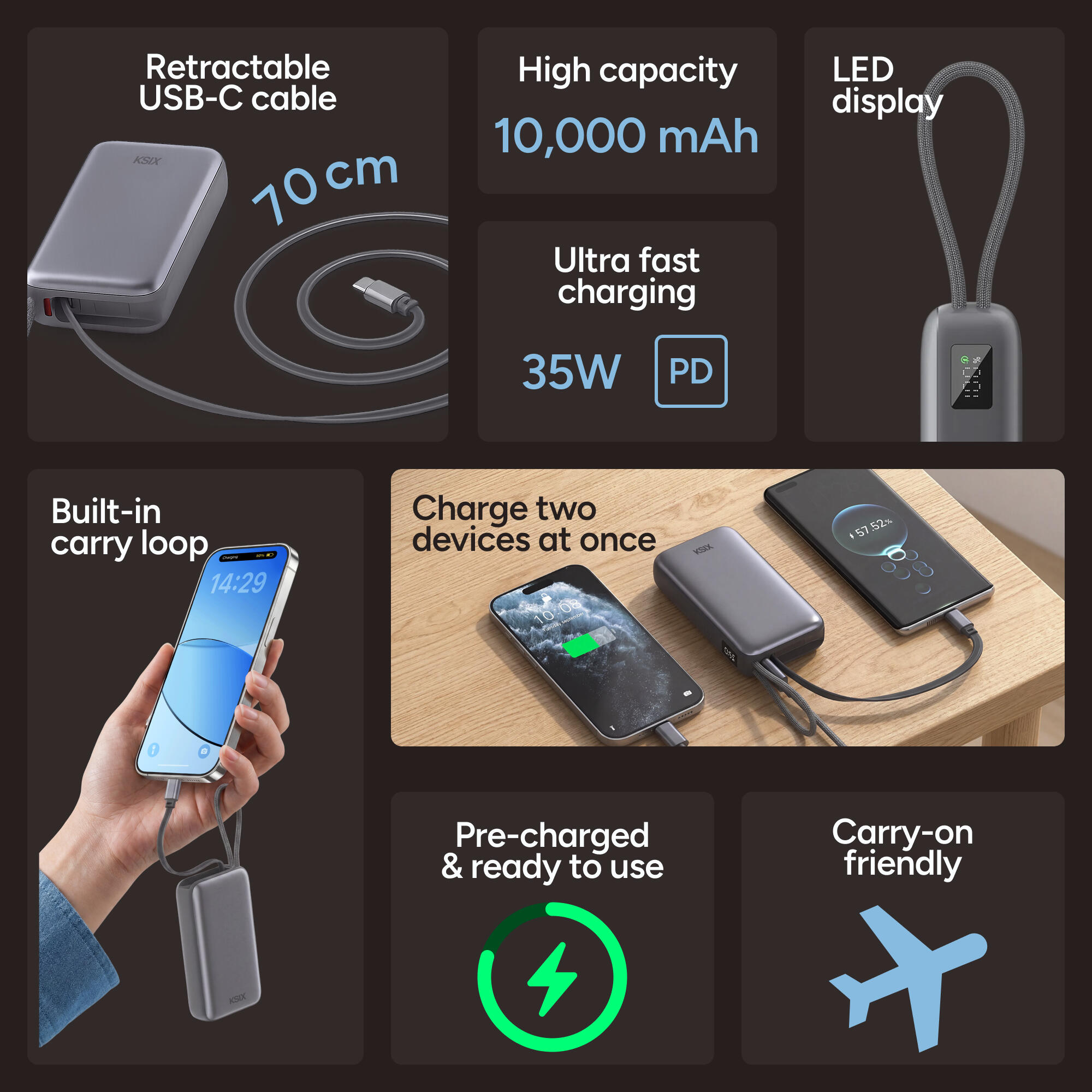 KSIX 10.000 mAh Powerbank 2/8