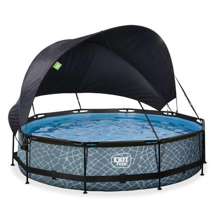 Piscine ø360x76cm avec voile d'ombrage et pompe filtrante