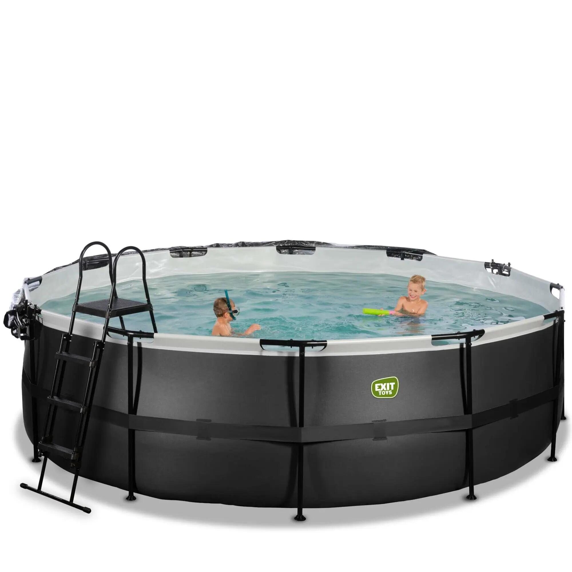 Piscina ø488x122cm con cúpula y bomba de filtrado de arena y 7/7