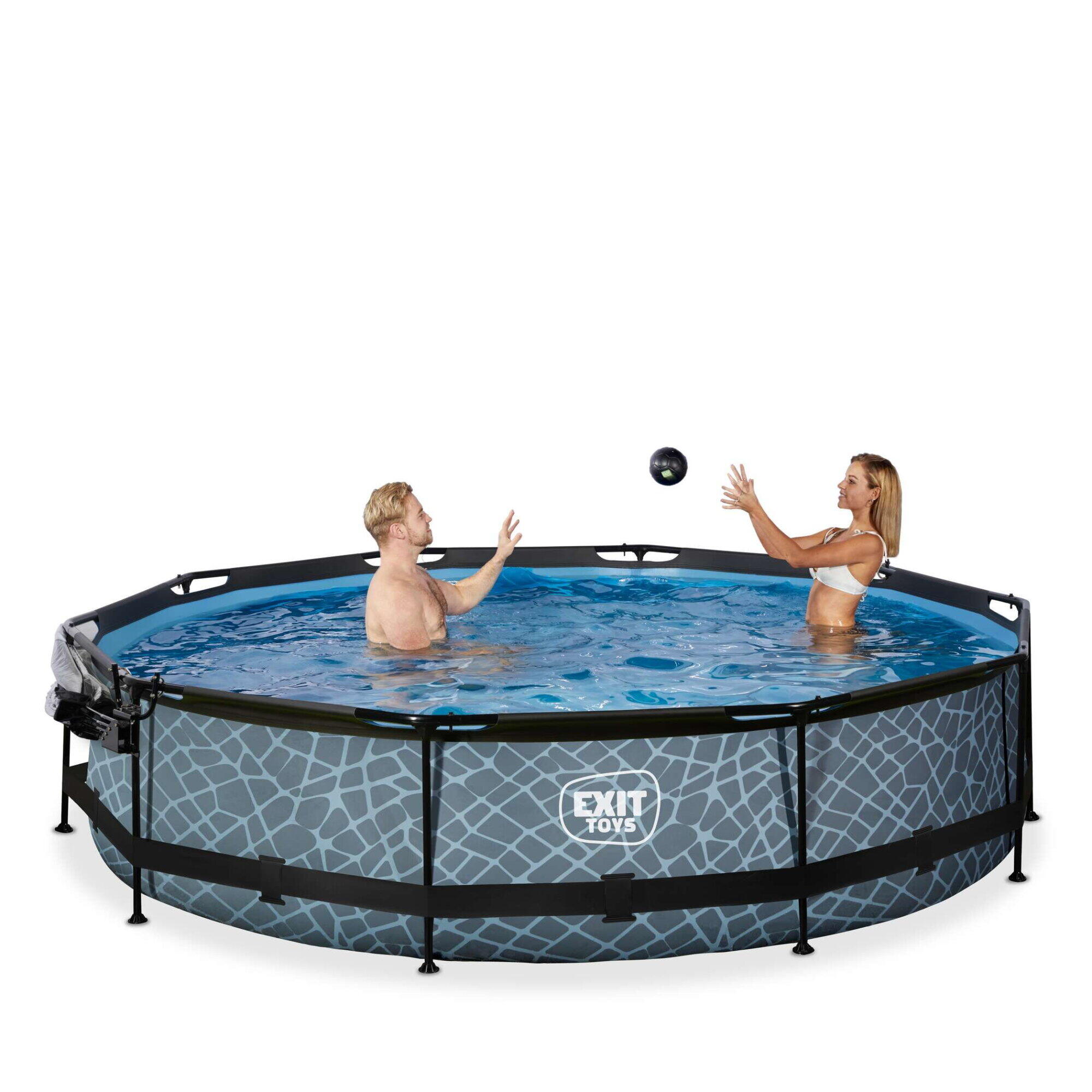Wood Pool ø360x76cm mit Abdeckung und Filterpumpe 7/7