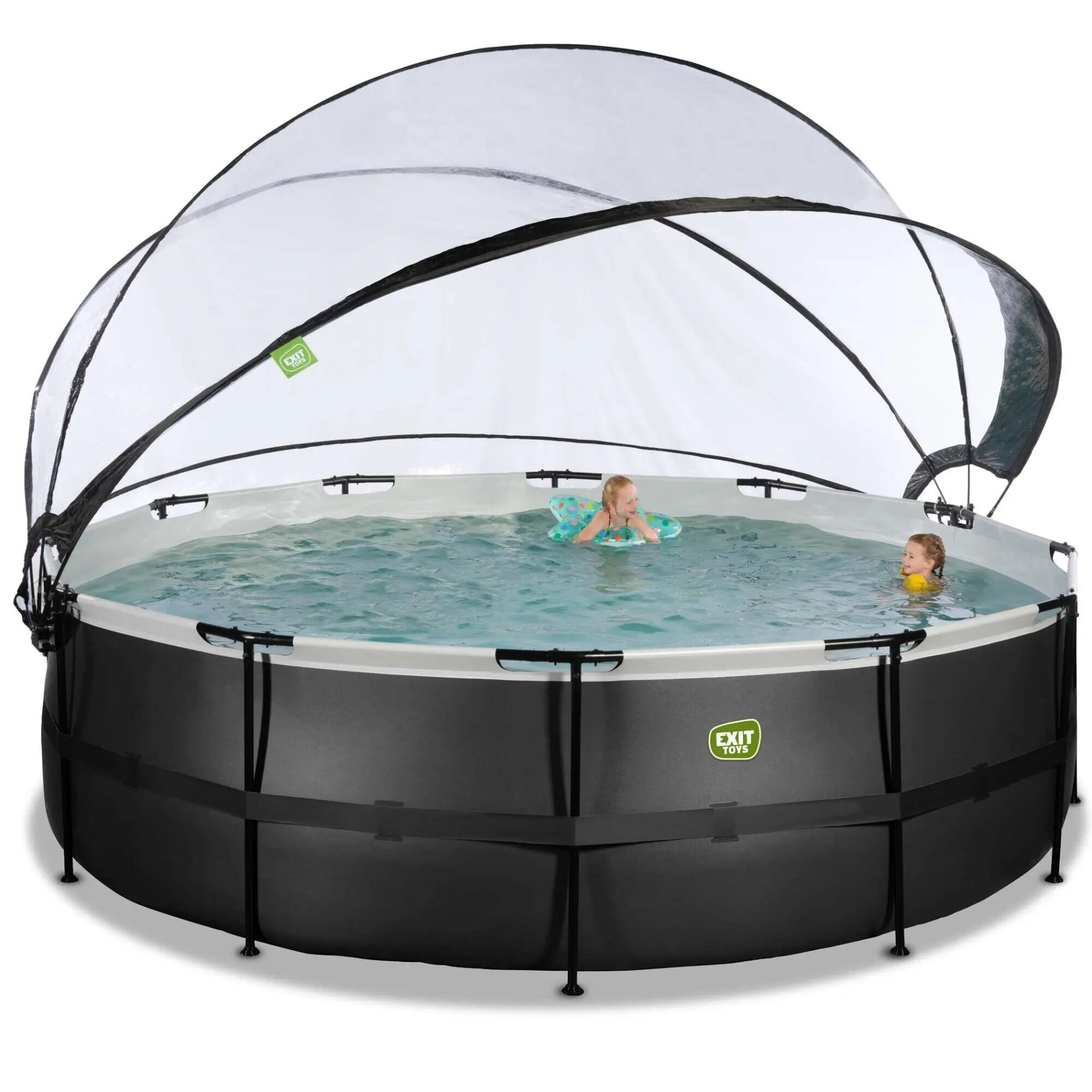 Piscine couverte ø488x122cm avec pompe filtrante à sable 6/7