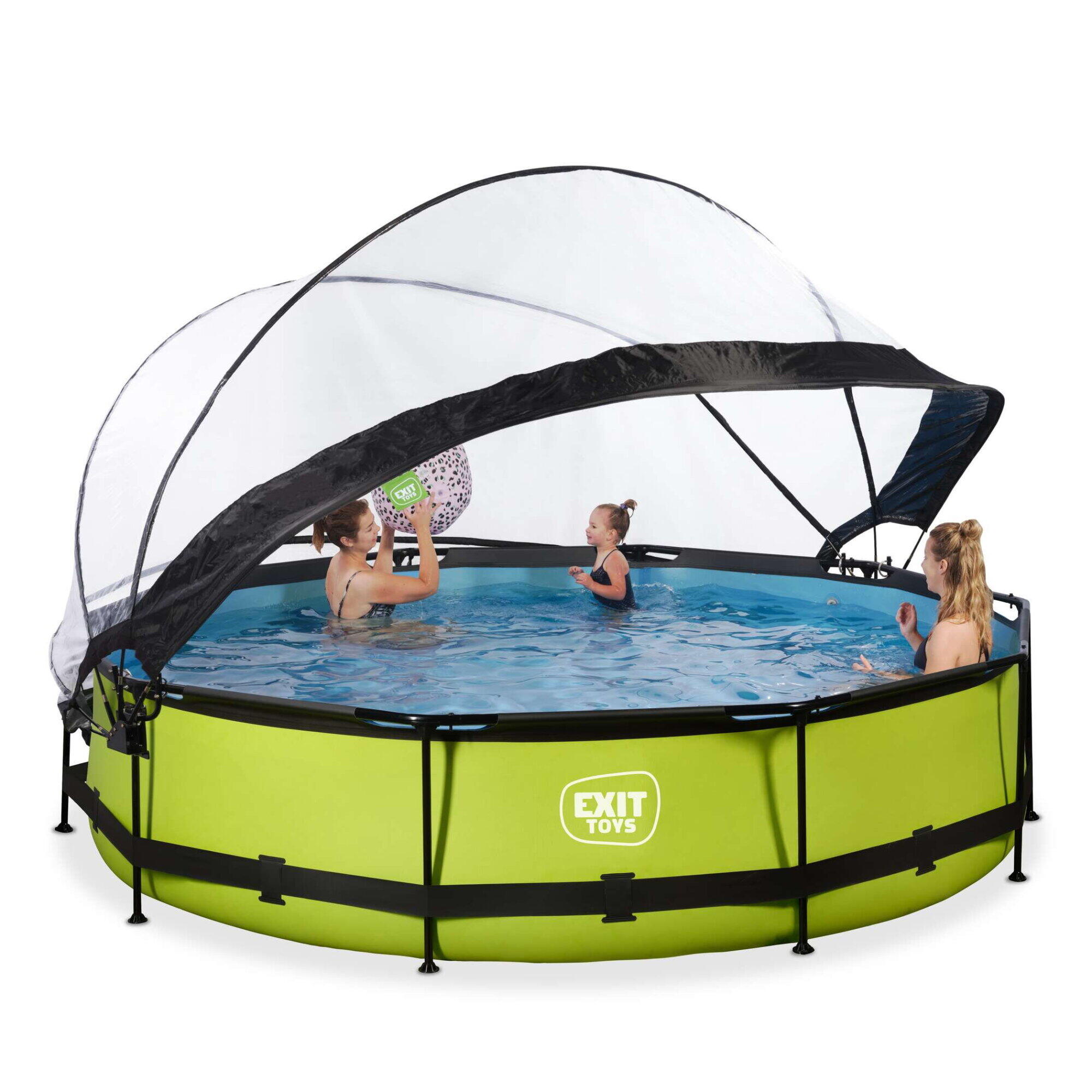 Piscina EXIT Lime ø360x76cm con pompa filtro e copertura - verde 6/7