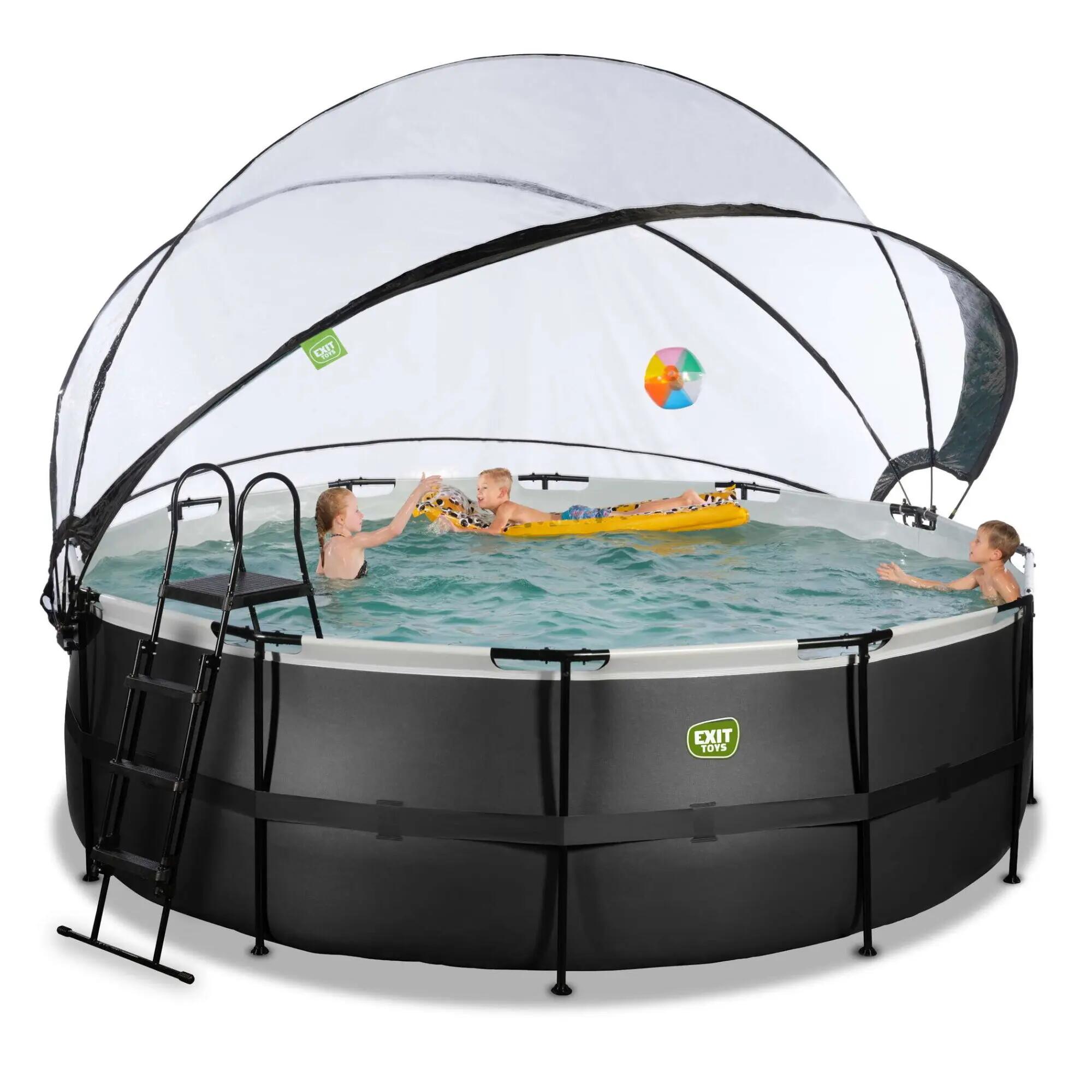 Piscine couverte ø427x122cm avec pompe filtrante à sable 6/7
