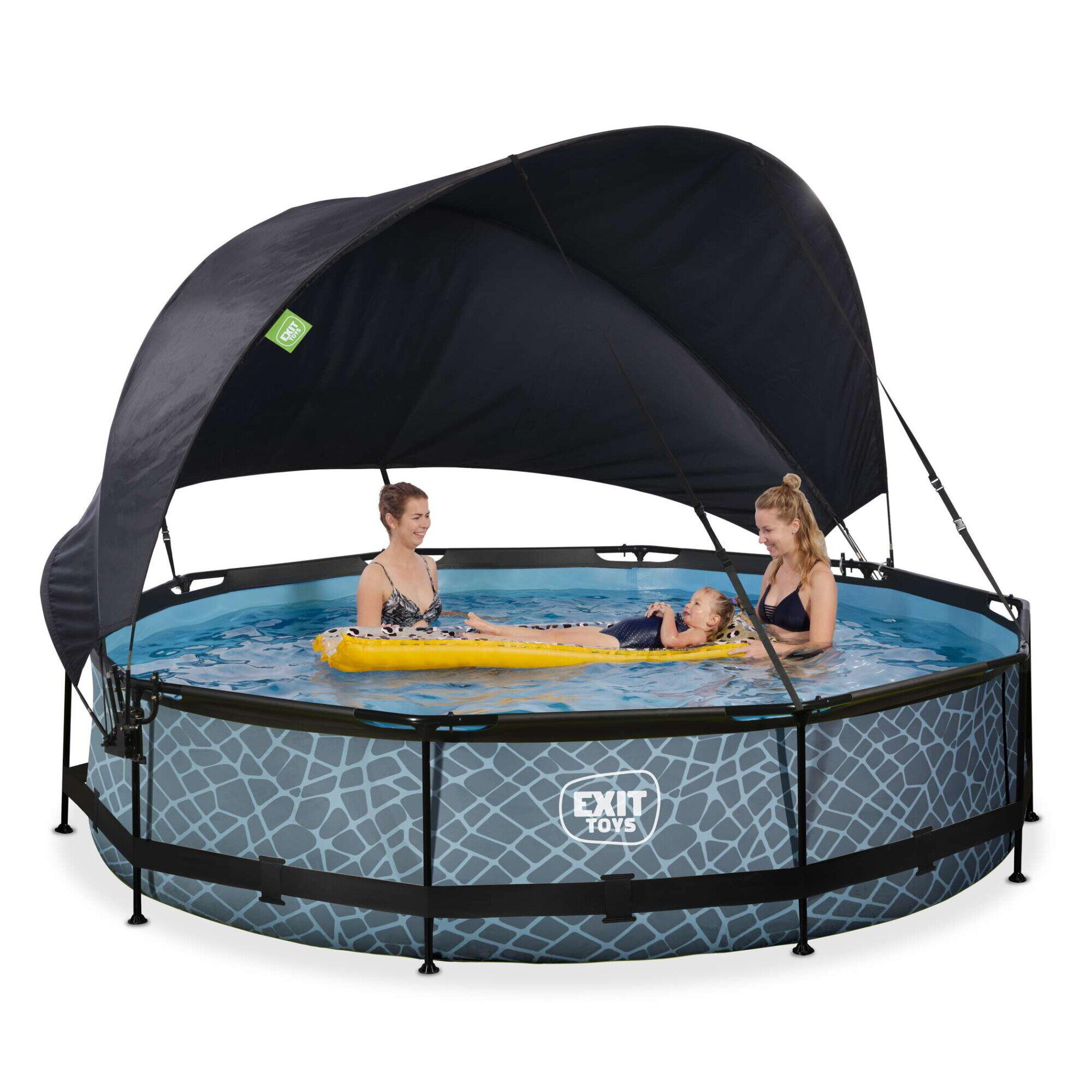 Piscine ø360x76cm avec voile d'ombrage et pompe filtrante 6/7