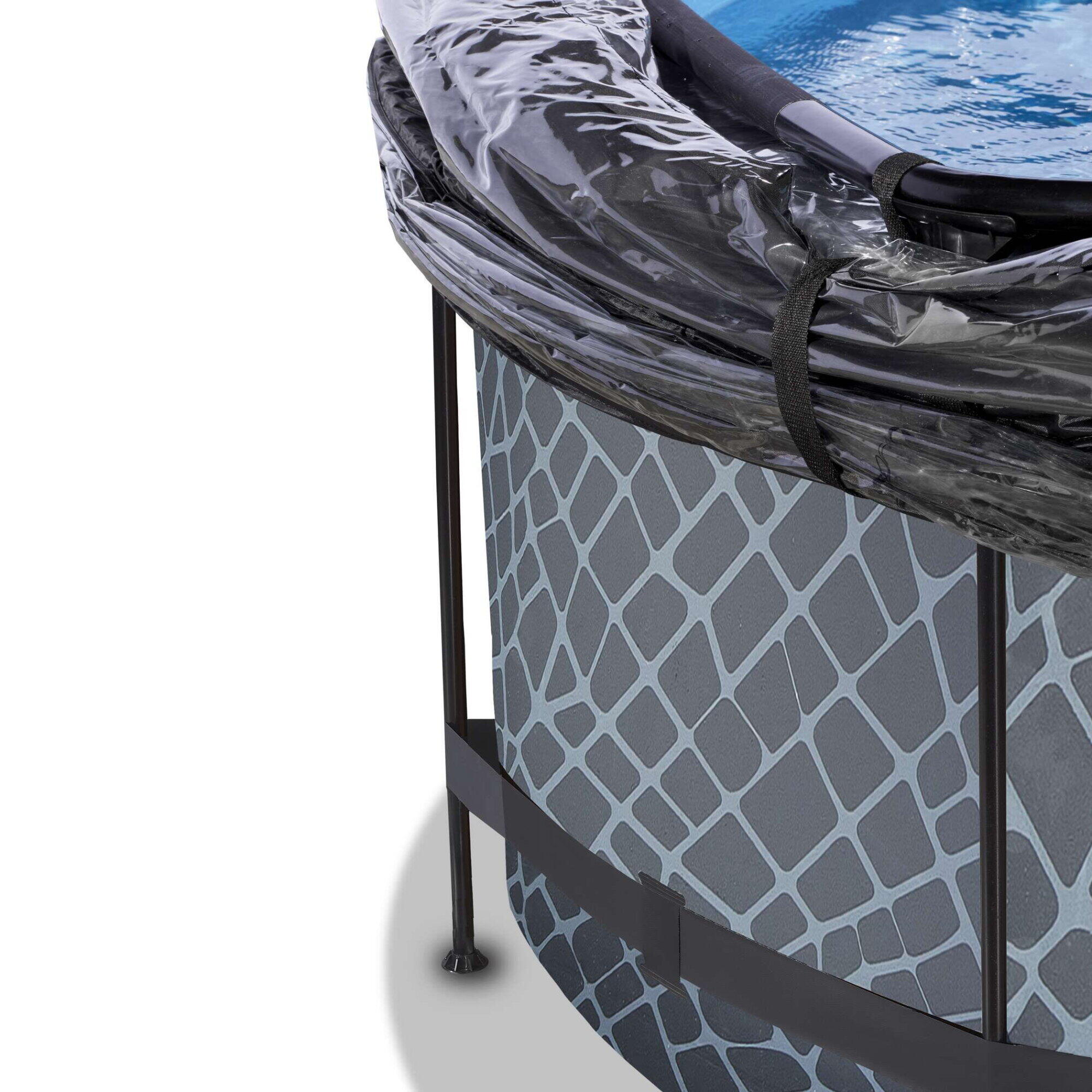 Pool ø360x122cm mit Abdeckung und Sandfilterpumpe 5/7