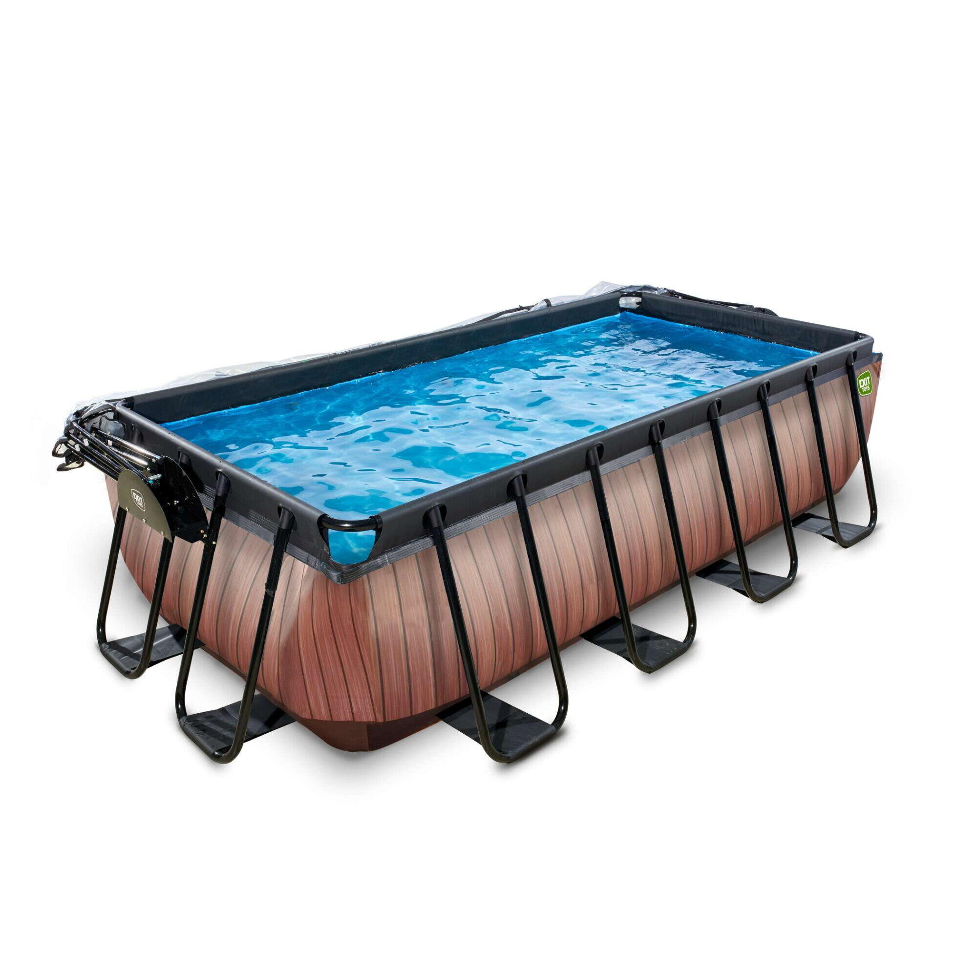 Pool Wood 400x200cm mit Abdeckung und Sandfilterpumpe 3/7