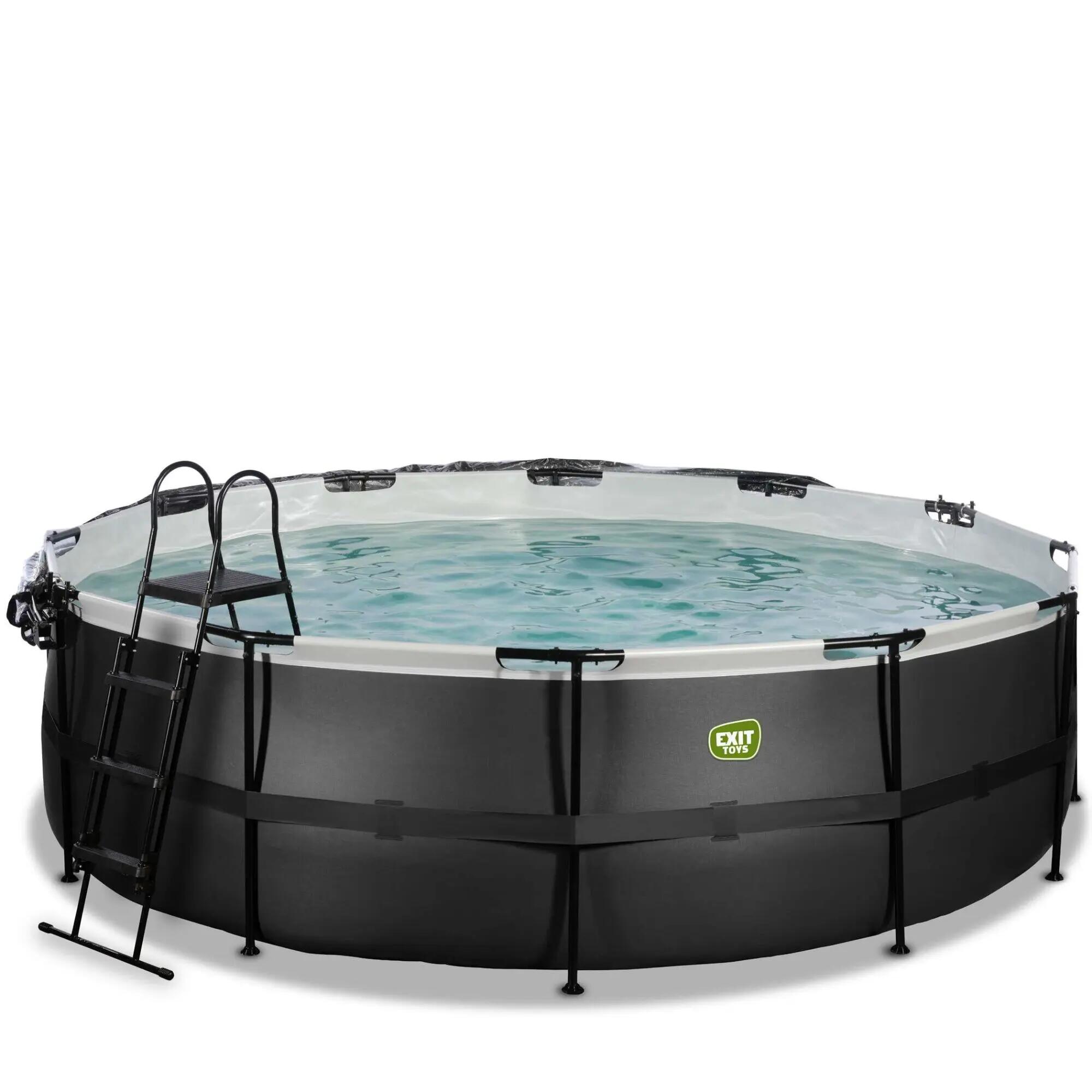 Piscina ø488x122cm con cúpula y bomba de filtrado de arena y 3/7