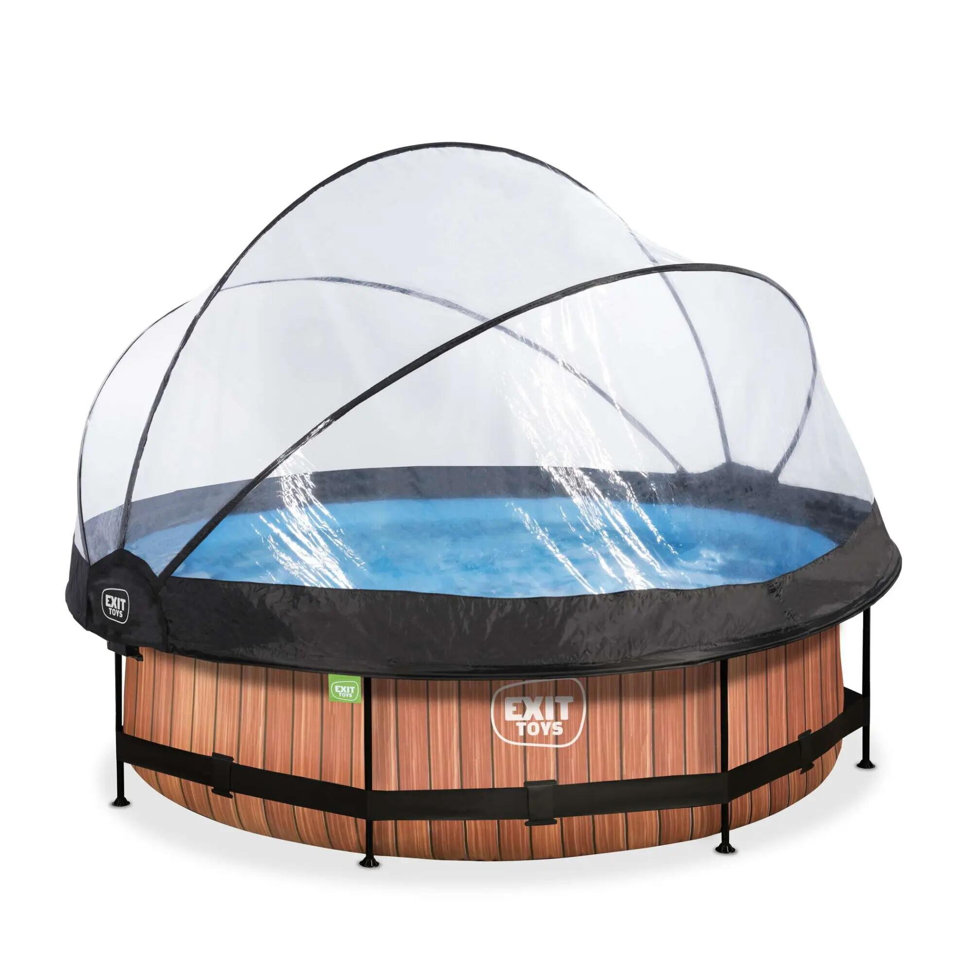 Piscine couverte Wood ø300x76cm avec pompe filtrante 2/7