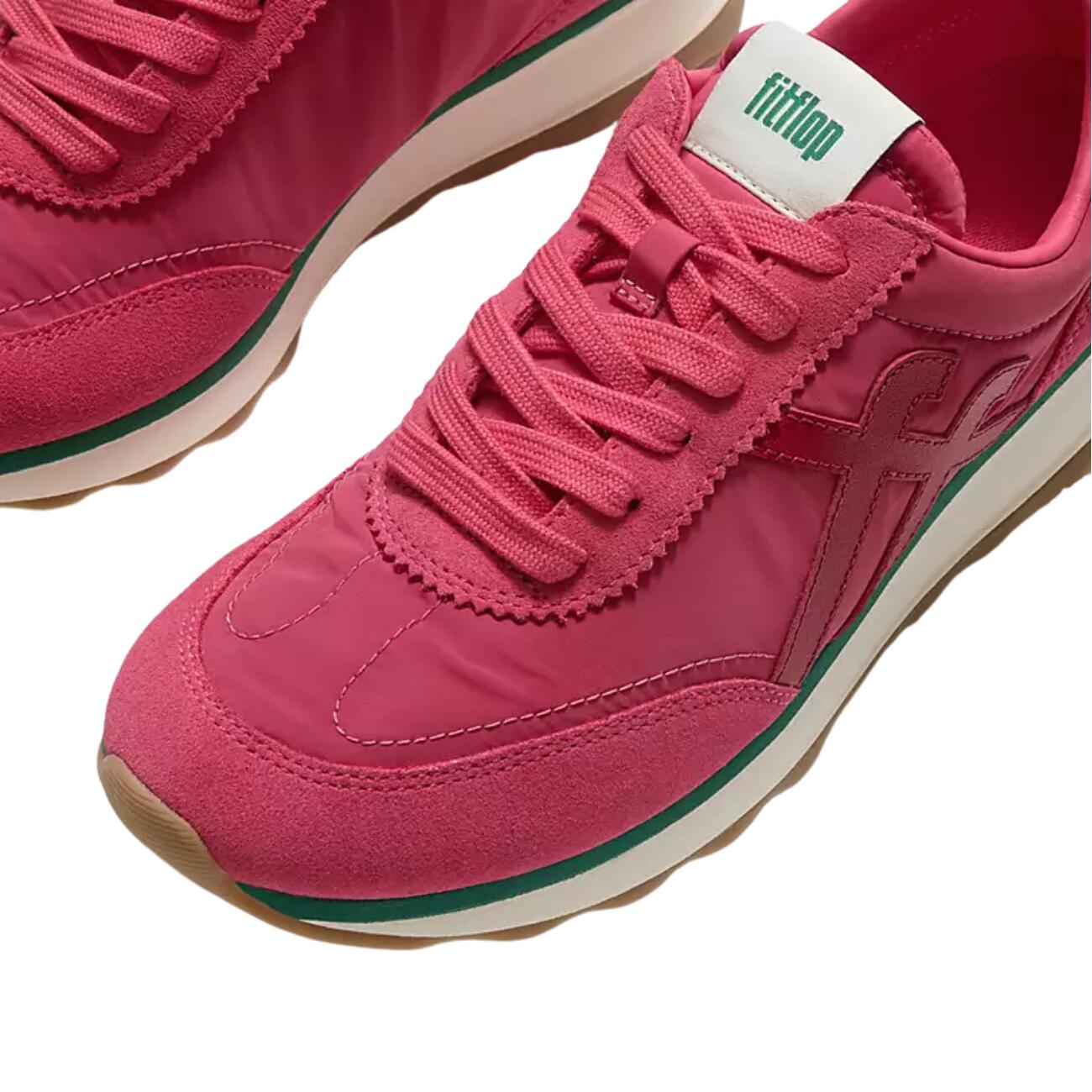 FITFLOP Retro-Q FF Fabric/Suede Sneakers  BERRY ROSE 40 4/7