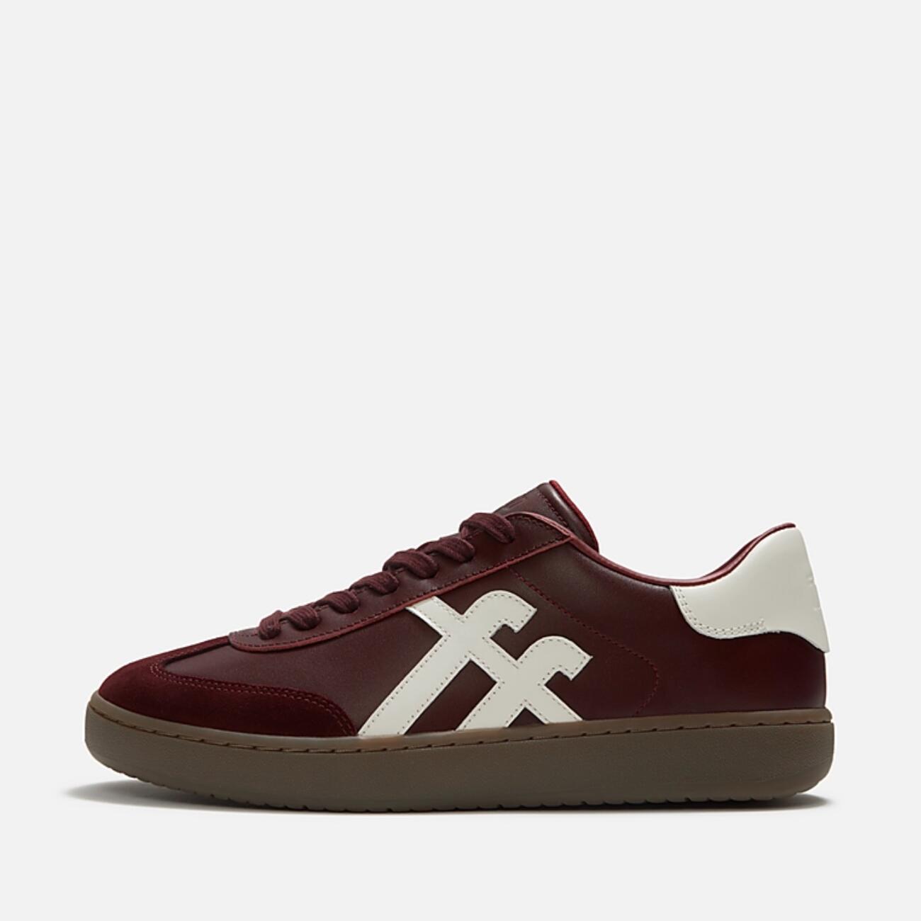 FITFLOP The Dash FF Mens Suede Leather T-Toe Trainers  Dark Merlot/Cream 45 3/7
