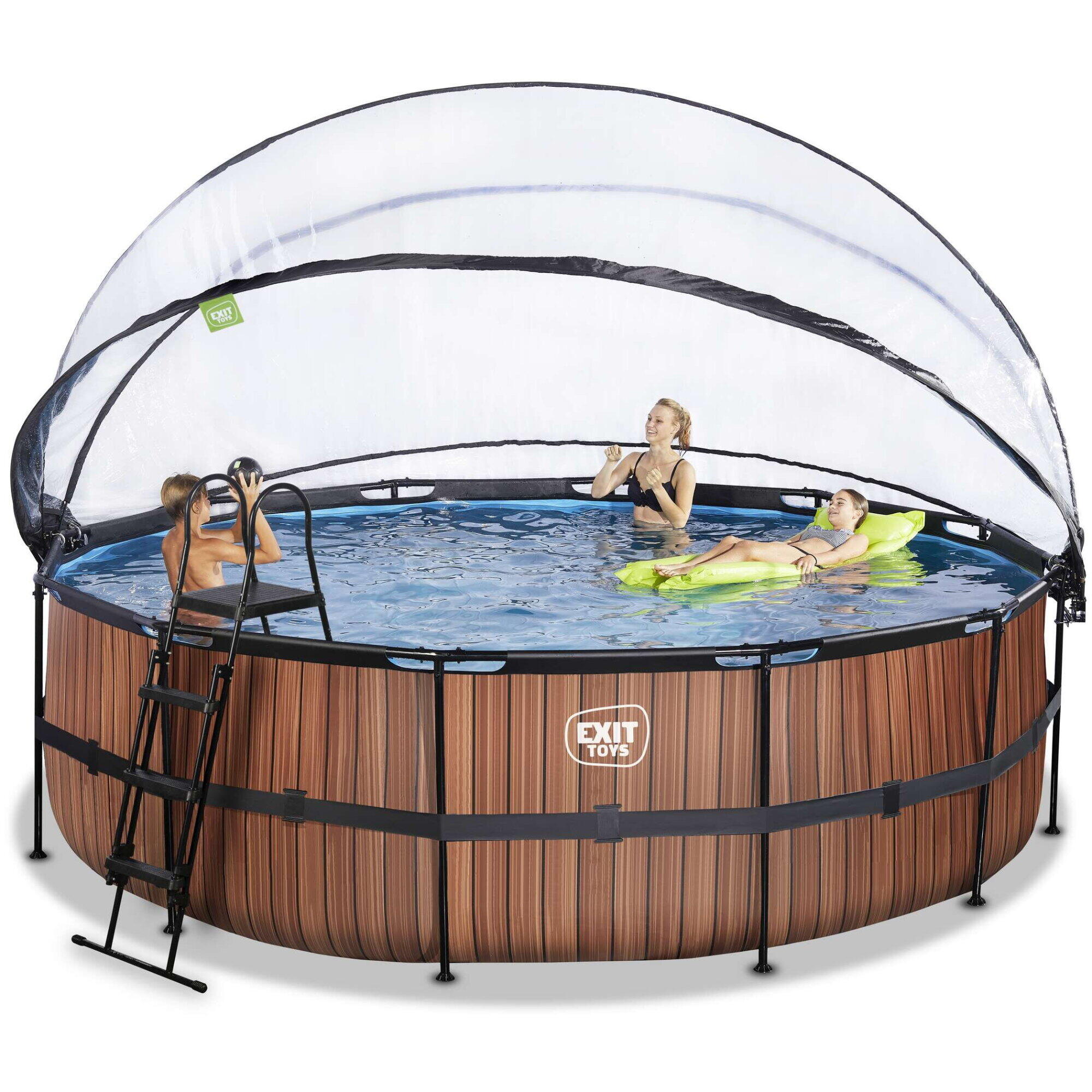 Piscine couverte ø488x122cm avec pompe filtrante à sable 6/7