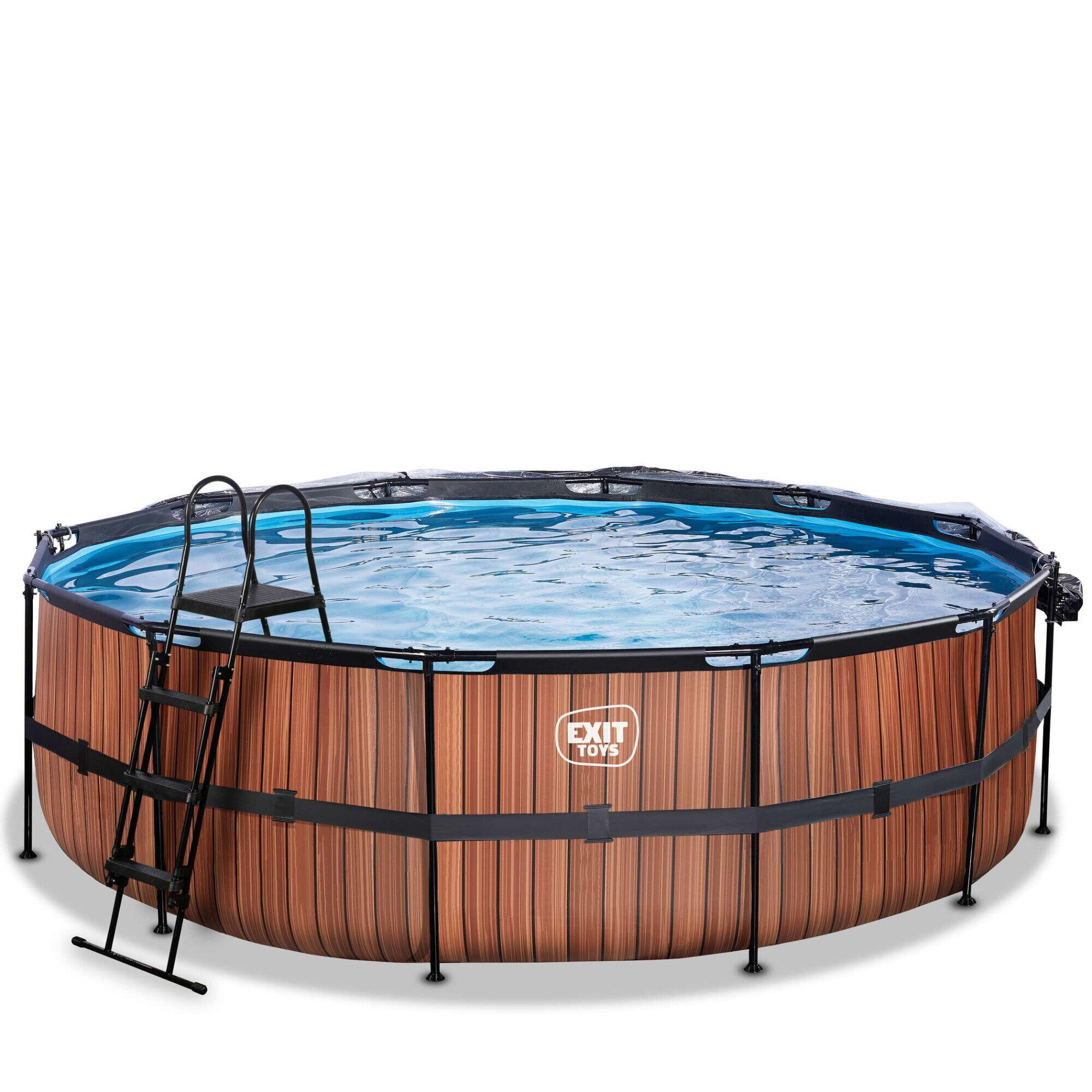 Piscine couverte ø488x122cm avec pompe filtrante à sable 3/7