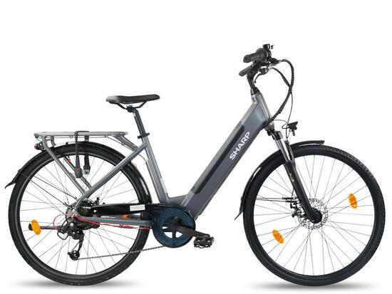 Unisex Elektro-Stadtfahrrad 12.8Ah 28-Zoll grau Urban