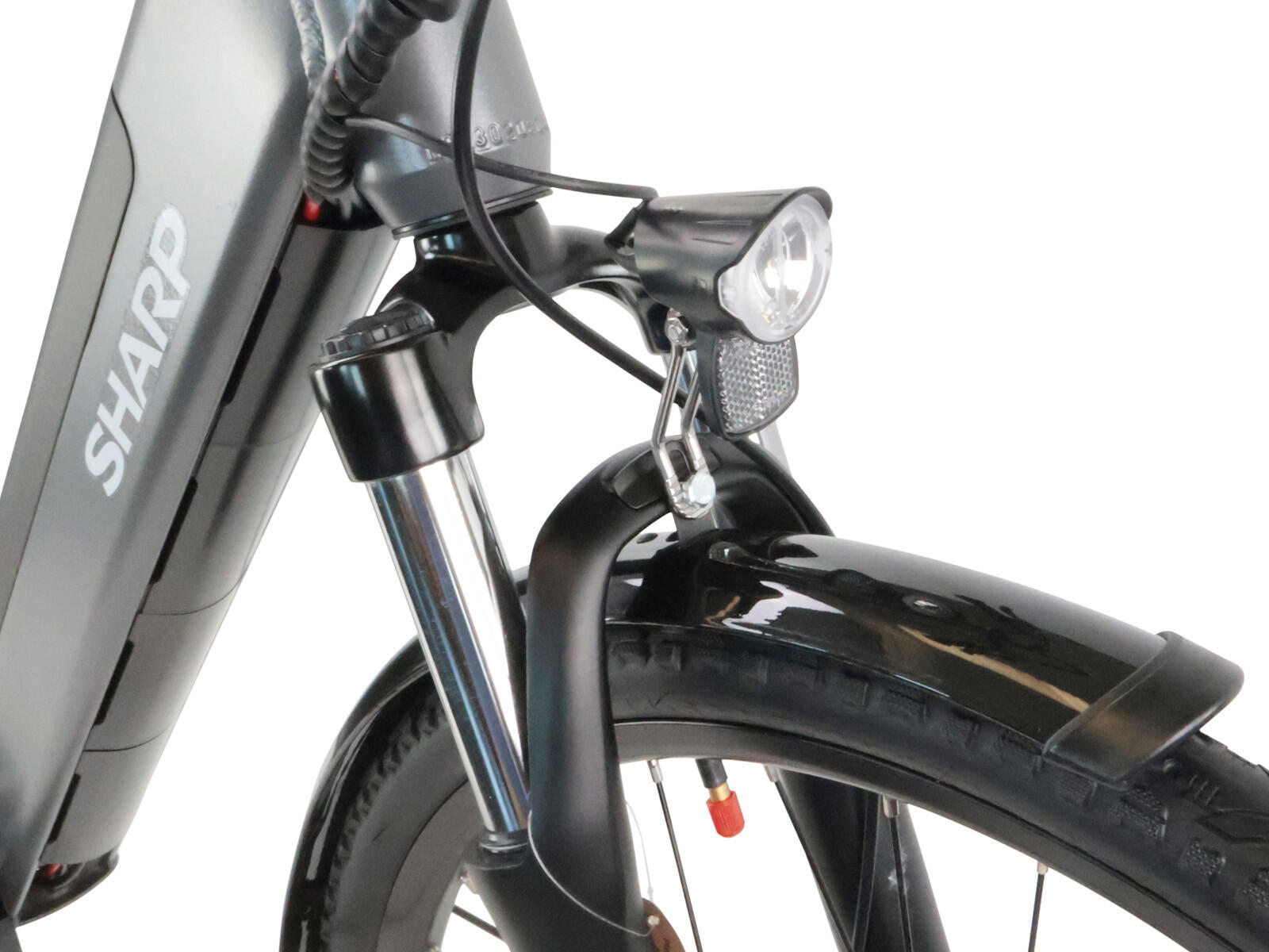Unisex elektrische stadsfiets 12.8Ah 28 inch grijs Urban 5/5
