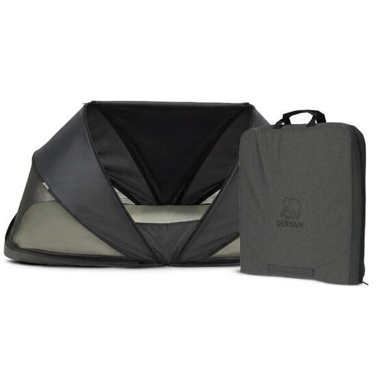 Cuna de viaje Cutey - Tienda para bebé con colchón - Cama de viaje - Negro