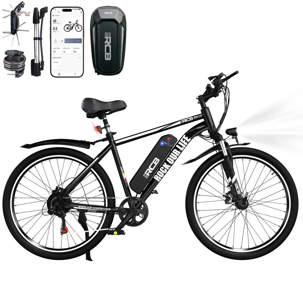 Electric City Bikes RK15, E-bikes 26",App,30-50 km,36V 10.4Ah