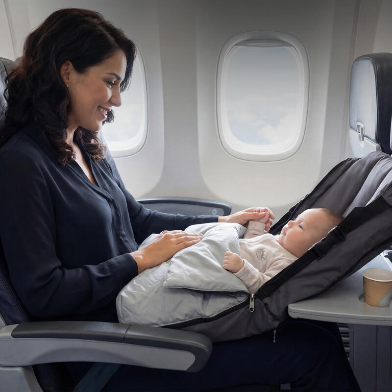 Pătuț pentru avion AirTraveller - Pernă de călătorie cu saltea - 0-2 ani