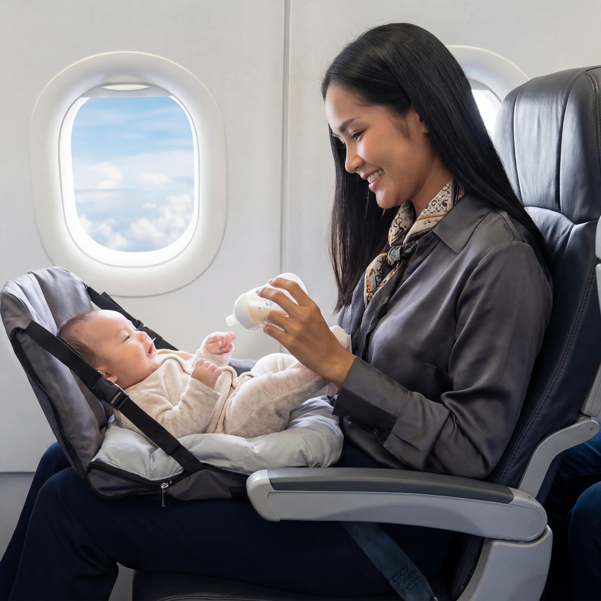 AirTraveller Vliegtuigbedje - Reiskussen met matras - Voor Baby's 0 tot 2 jaar 2/7