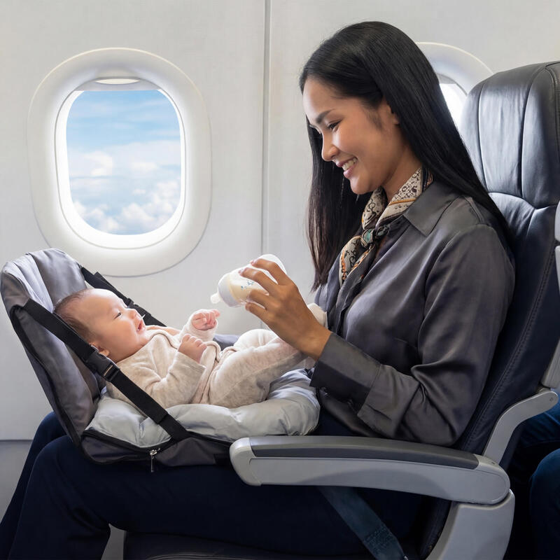Pătuț pentru avion AirTraveller - Pernă de călătorie cu saltea - 0-2 ani