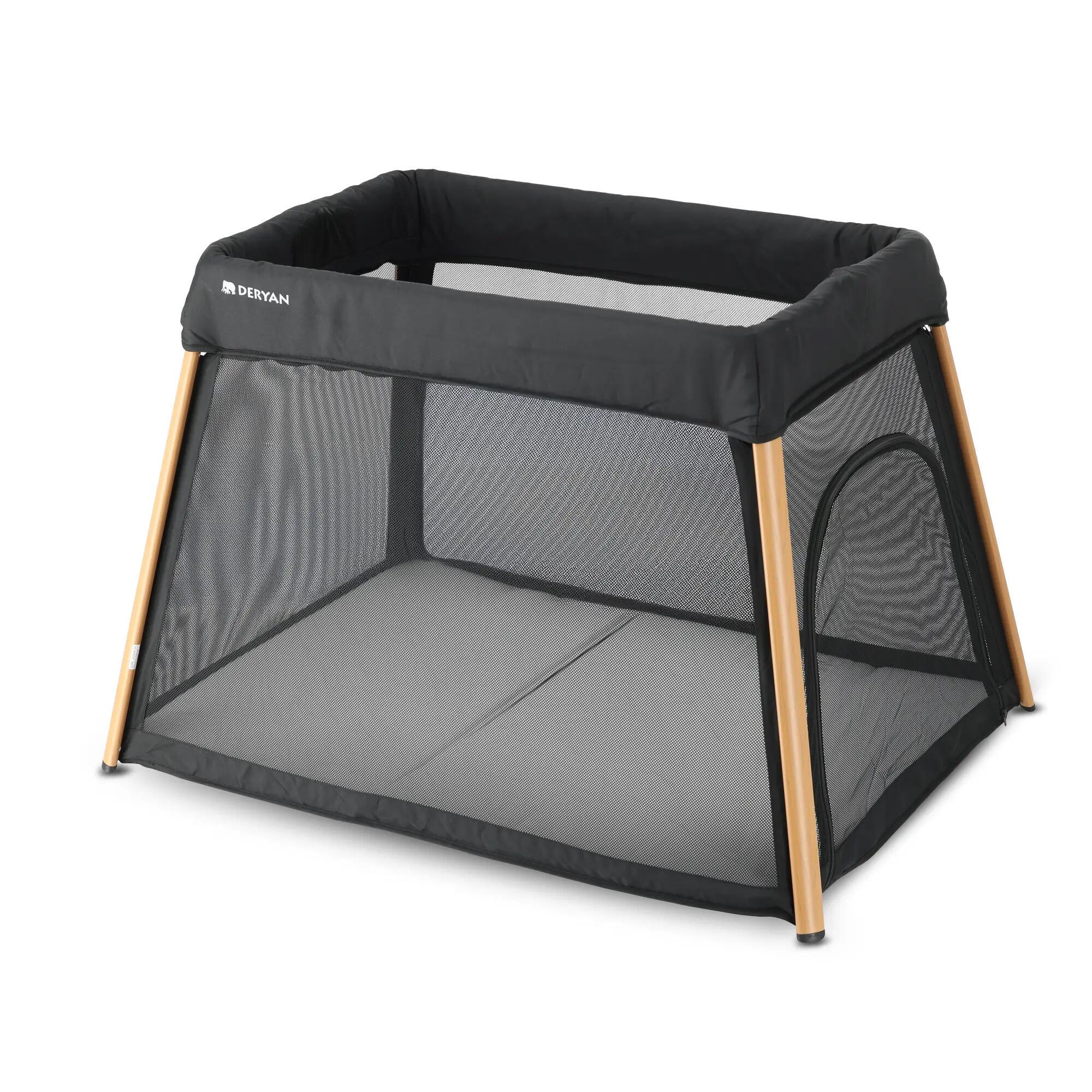 eryan 2-in-1 Kinderbett und Laufstall - Inklusive Stoßstange - Holzoptik 2/8