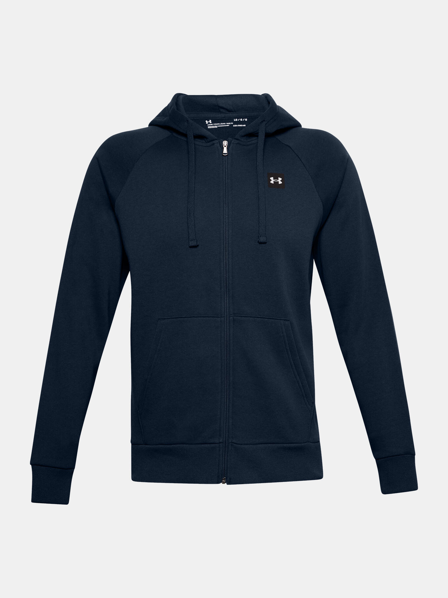 Felpa Con Cappuccio E Zip Intera Uomo Under Armour Rival Blu Navy 7/7