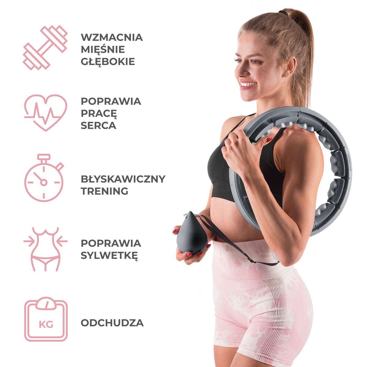 HHW06 HULA HOP Z WYPUSTKAMI I OBCIĄŻNIKIEM + LICZNIK HMS 3/7