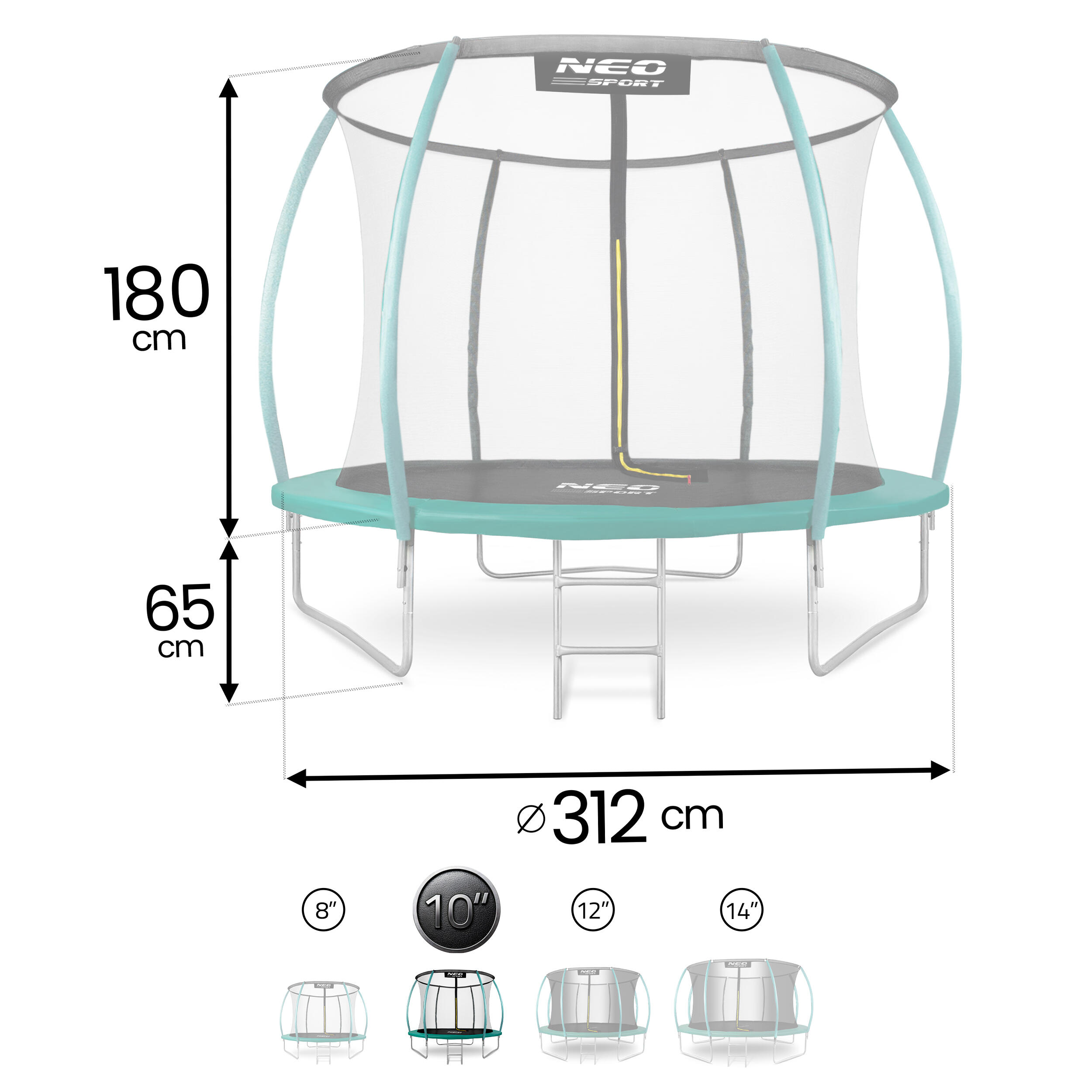 Trampolina ogrodowa Neo-Sport  NS-10C181 Circle 10ft/312cm z siatką wewnętrzną 6/7