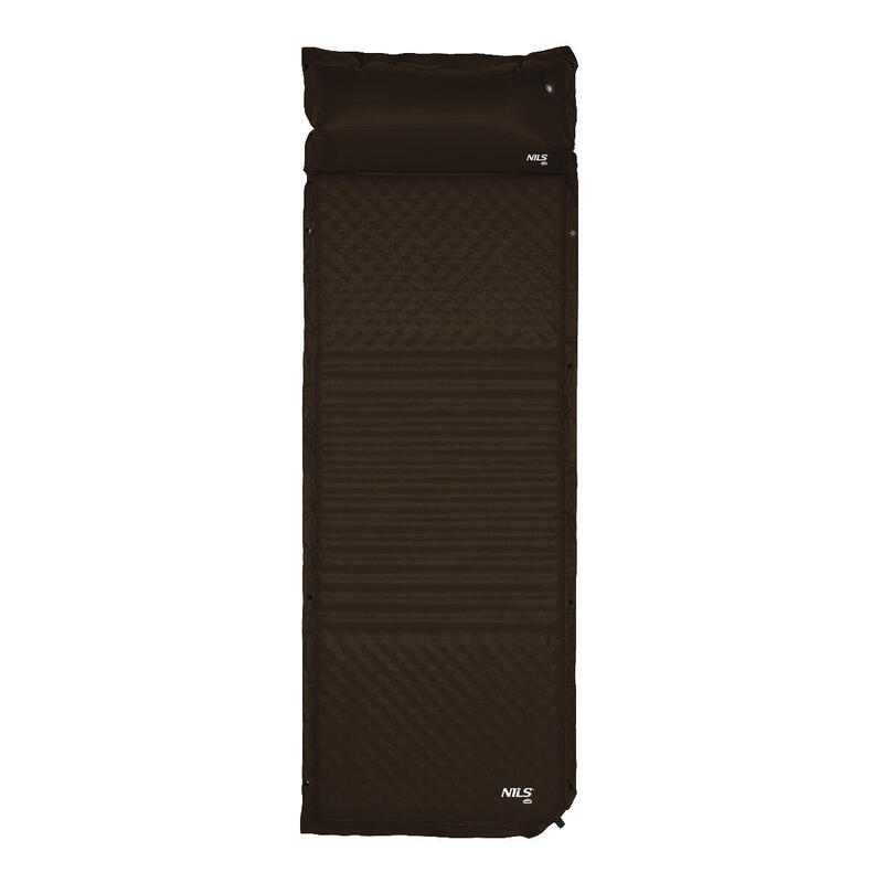 Covoras autogonflabil pentru camping, Nils, PVC, Negru