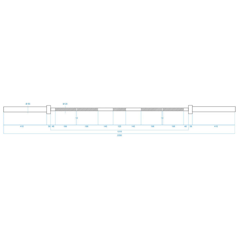 Barbell olimpic 2200mm GCF700 + clemă ZG1000 BLACK HMS Premium