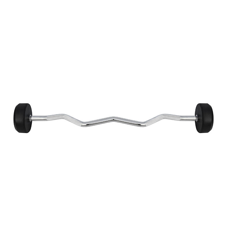 Curlstang met vast gewicht en rubberen coating gsl HMS 2/7