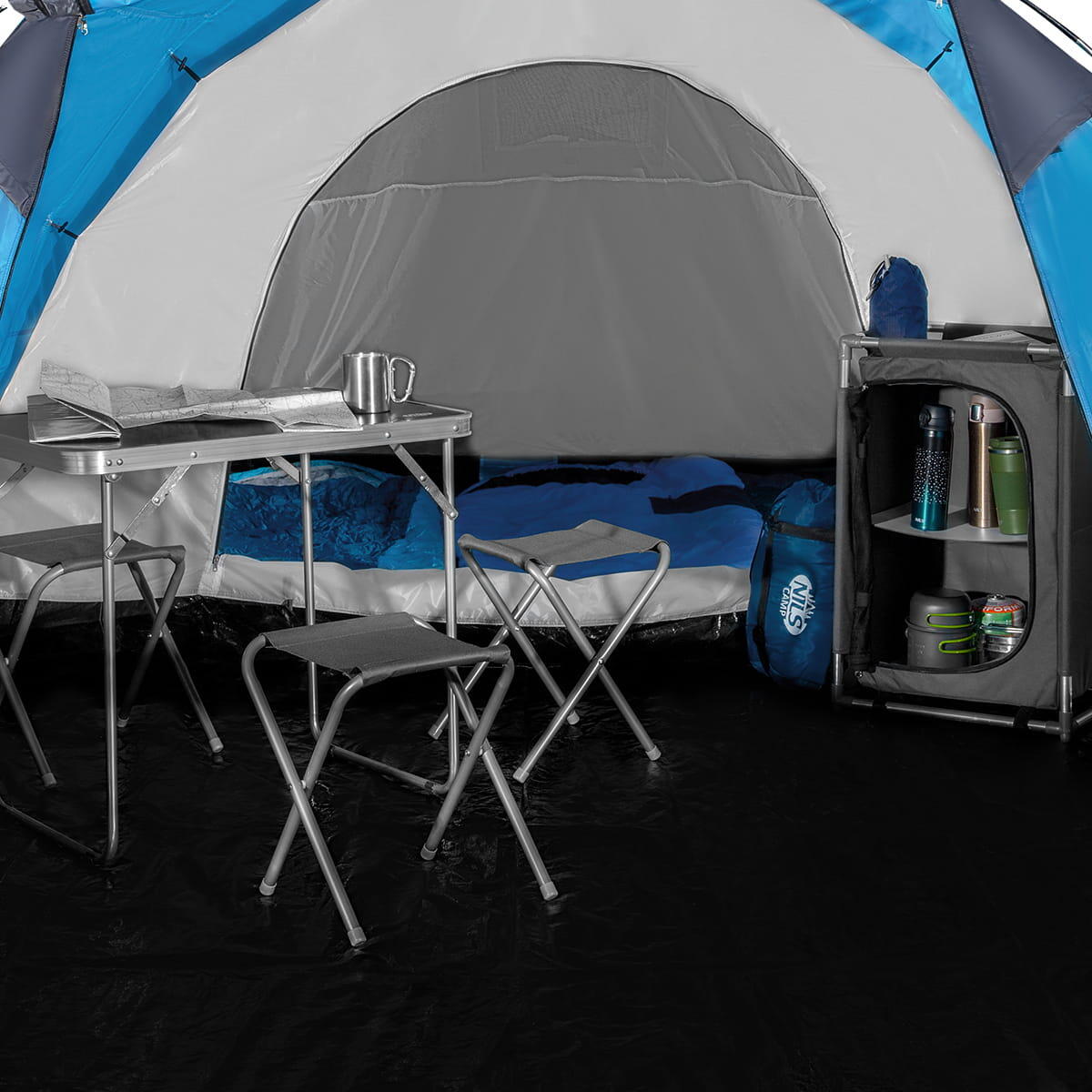 Namiot turystyczny NILS CAMP NC3027 Voyager 4-osobowy z dużym przedsionkiem 15/15