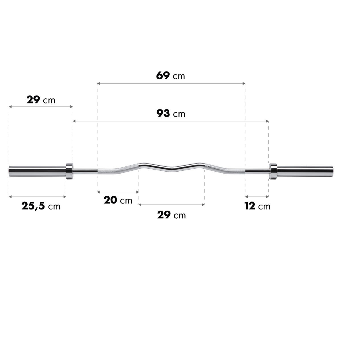 Olympijská osa lomená HMS Premium GOL200 150 x 5 cm + ZG1000 2/7