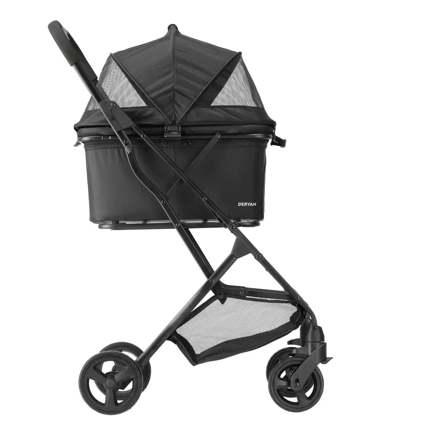 Luxe Collapsible Dog Stroller - Pet pram - Black 4/8
