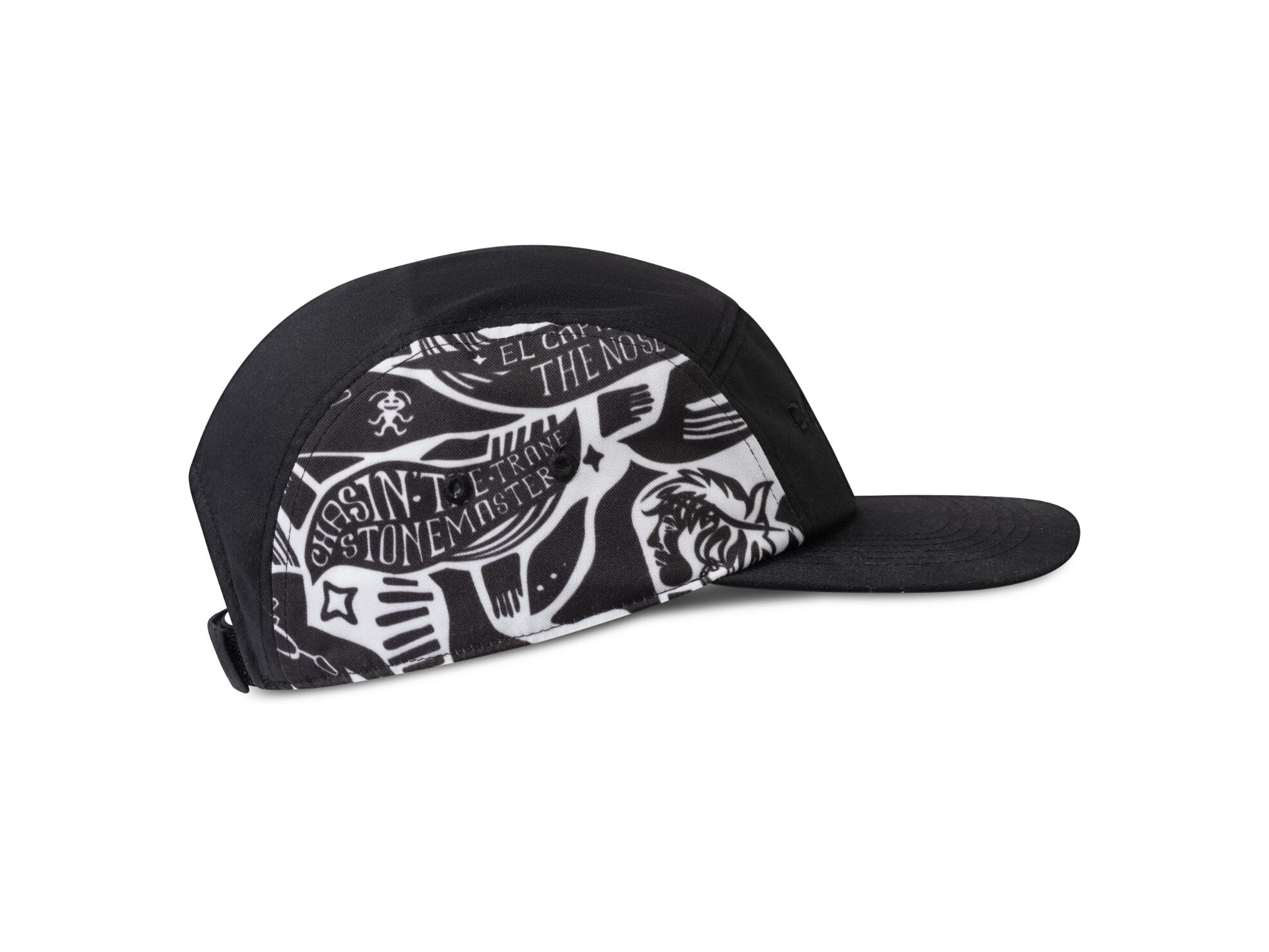Bedruckte 5-Panel-Lifestyle-Mütze RAFIKI schwarz 3/4
