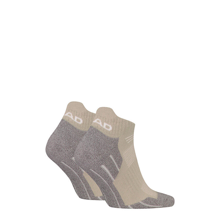 Unisex 2-Pack Sneakersokken Hiking Beige & Grijs Multi 2/4