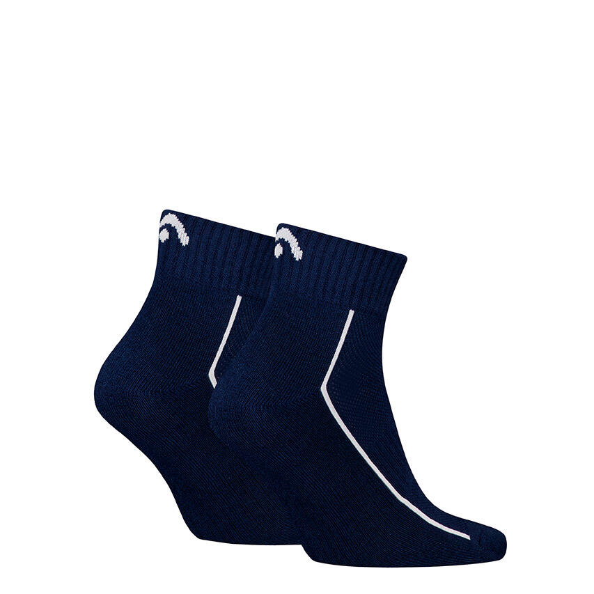 Multi-Sport Unisex Performance 2-Pack Quartersokken Logo Blauw 2/2