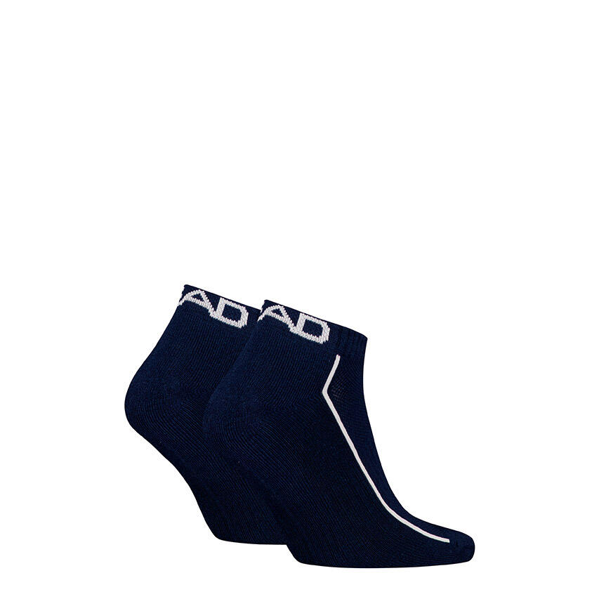 Multi-Sport Unisex Performance 2-Pack Sneakersokken Logo Blauw 2/2