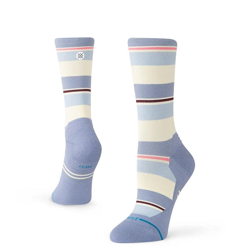 Hardlopen Dames Freshtek Infiknit Run Sokken Milo Light Crew Blauw & Geel Multi 2/4