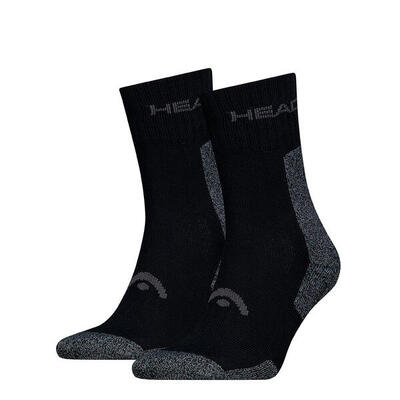 Unisex 2-pack halfhoge sokken hiking zwart
