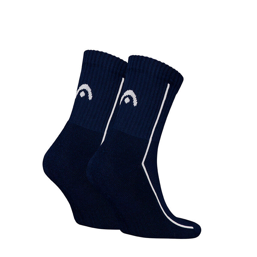 Multi-Sport Unisex Performance 2-Pack Halfhoge Sokken Crew Logo Blauw 2/2