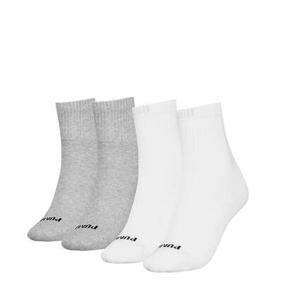 Multi-sport dames 4-pack halfhoge sokken heart wit & grijs multi