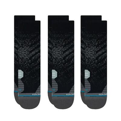 Hardlopen unisex run feel360 infiknit crew st 3-pack zwart