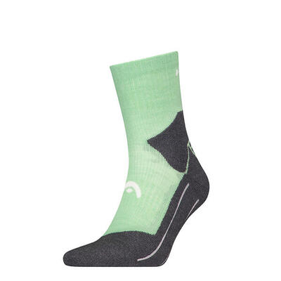 Unisex halfhoge sokken warm hiking groen & grijs multi