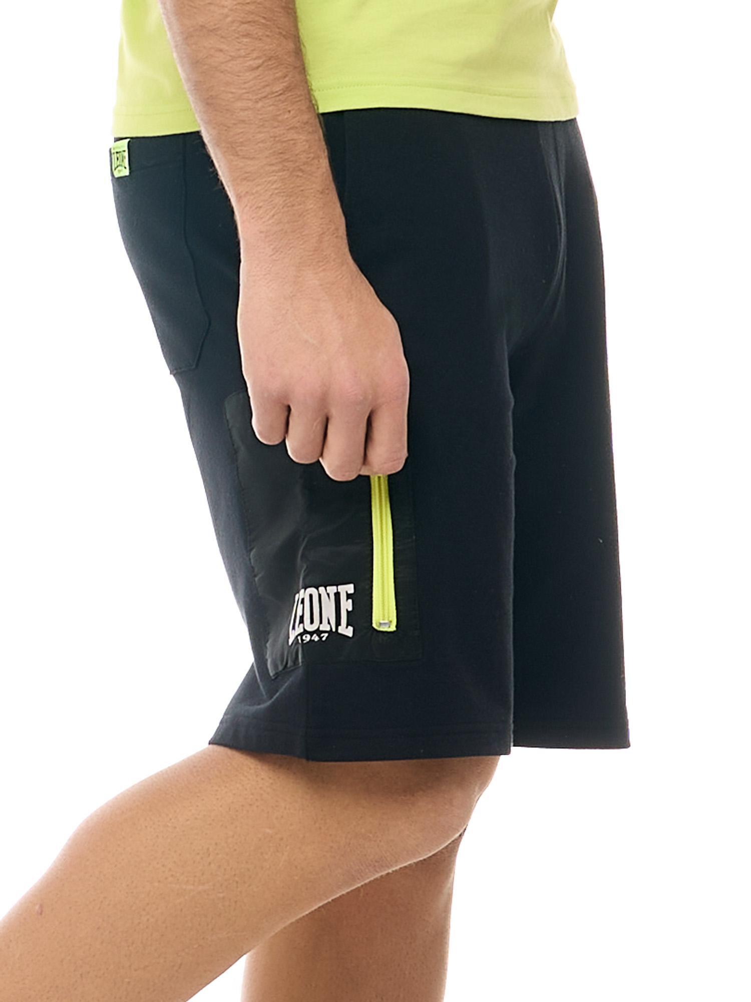 Calções desportivos masculinos Leone Active com bolso com fecho de correr. 5/6