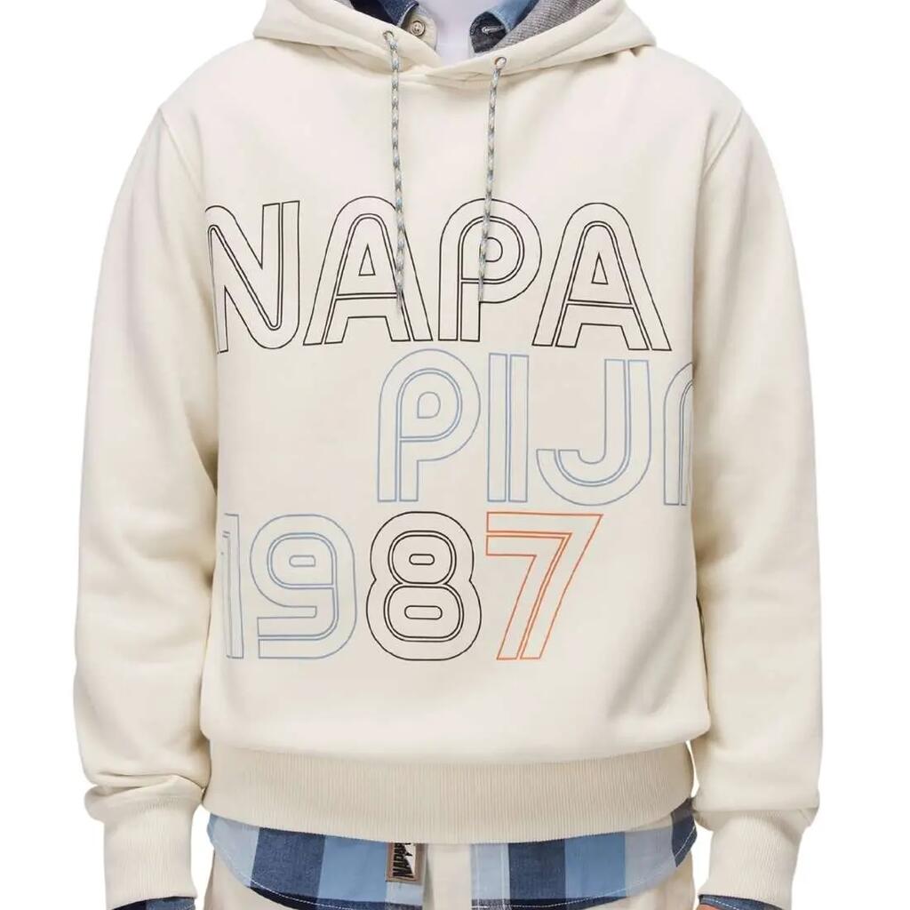 NAPAPIJRI Fiemme men's winter hoodie sweatshirt - relaxed fit, cotton blend