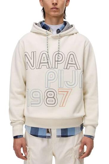 Napapijri herfst/winter hoodie heren Fiemme met capuchon, maat XL, zand