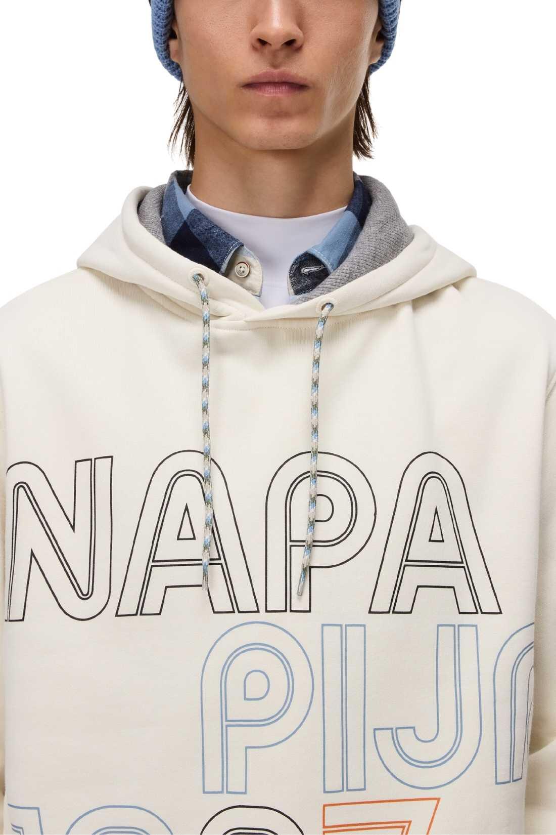 Napapijri herfst/winter hoodie voor mannen, model Fiemme in zandkleur, maat M 3/3