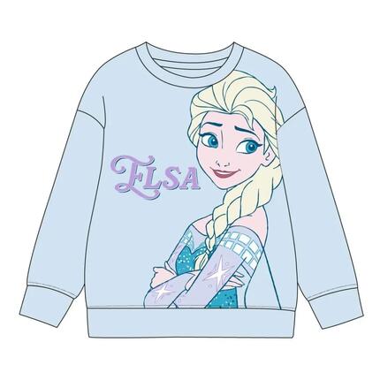 Sweat-shirt enfant La Reine des Neiges 2 en coton doux et polaire gris chiné