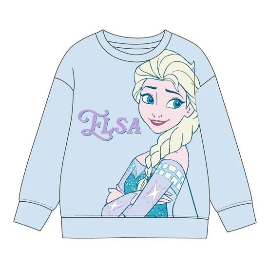 Sweat-shirt enfant La Reine des Neiges en molleton avec imprimé Elsa bleu clair